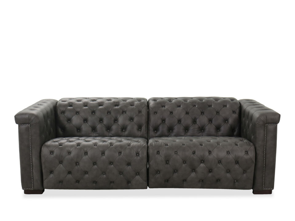 Savion Gravel Leather Power Sofa
