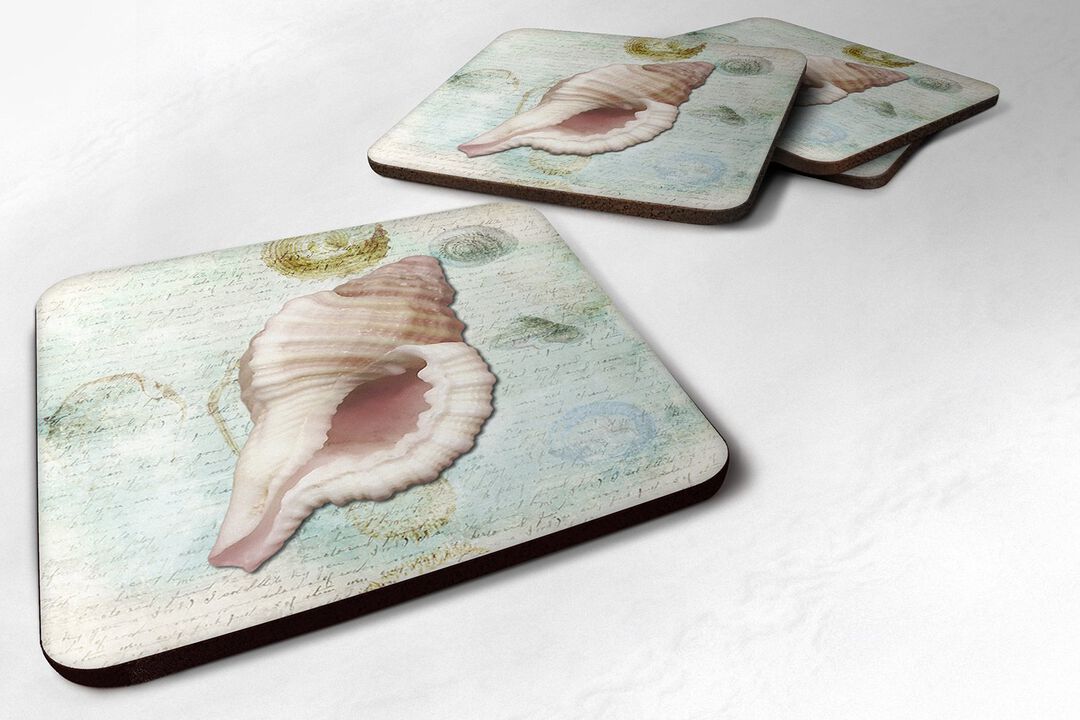 Caroline's Treasures SB3041FC Shells Foam Coasters (Set of 4), 3.5 H x 3.5 W, Multicolor
