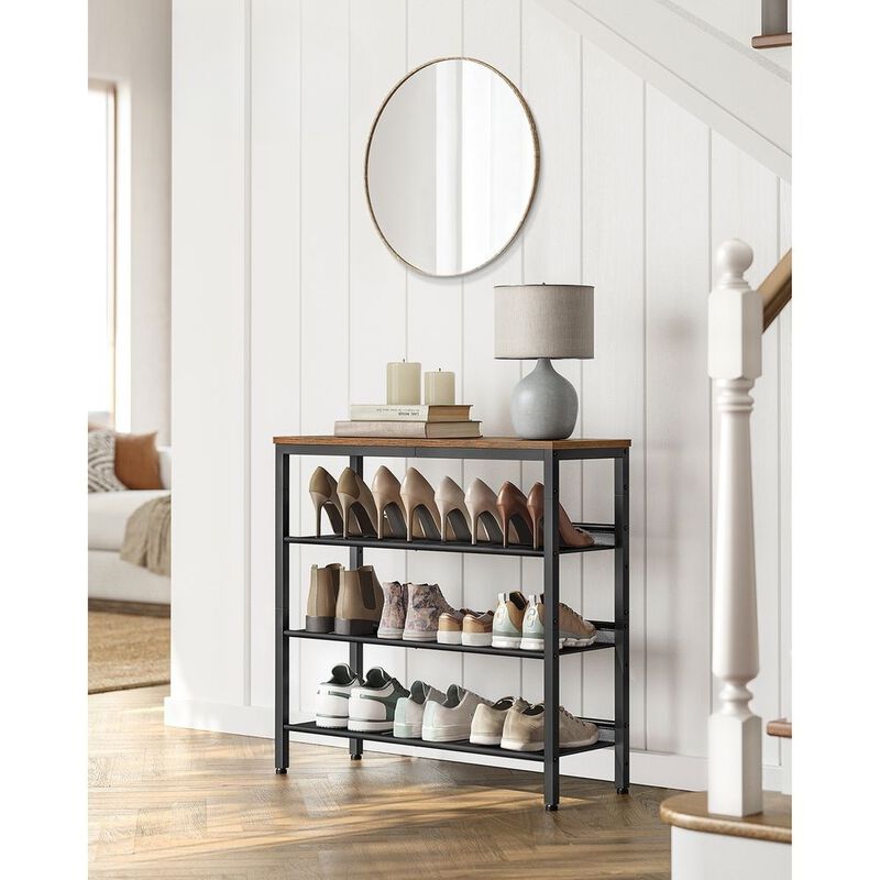 4-Tier Shoe Rack for Compact Storage and Easy Organization