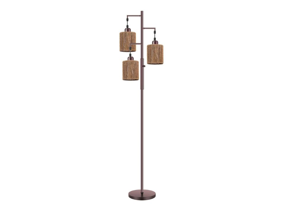 72 Inch Boho Rattan Floor Lamp Dimmable Tree Standing Light for Living Room