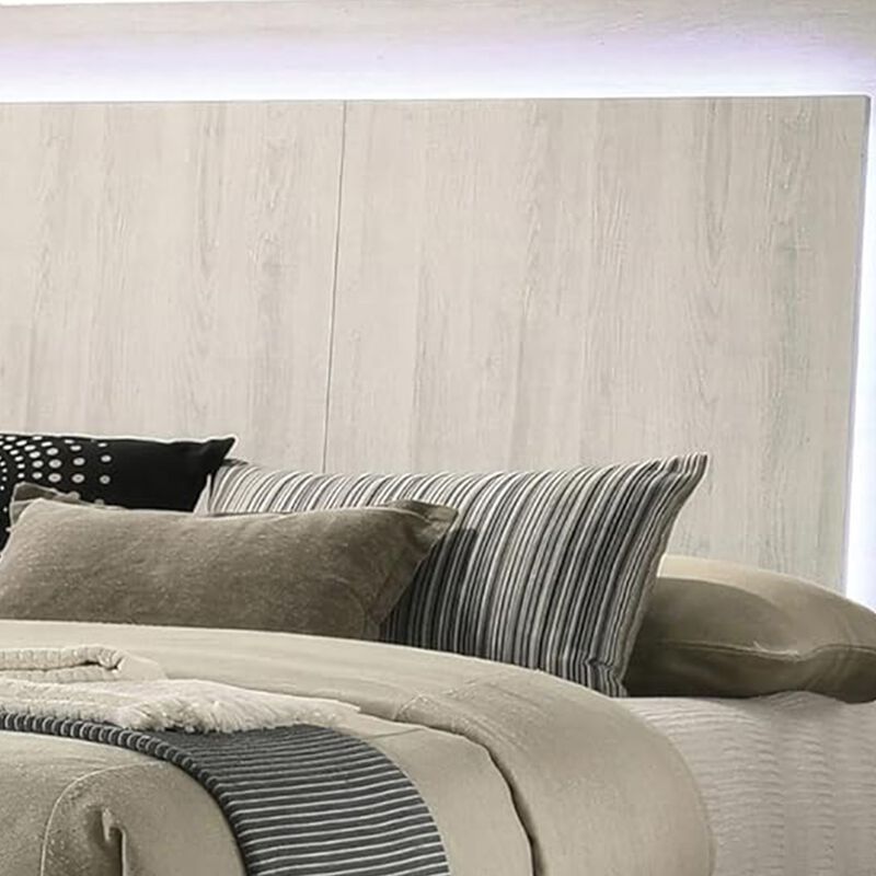Queen Bedroom Set, White Wash, Chrome, 3 Piece Set with 2 Nightstands image number 4