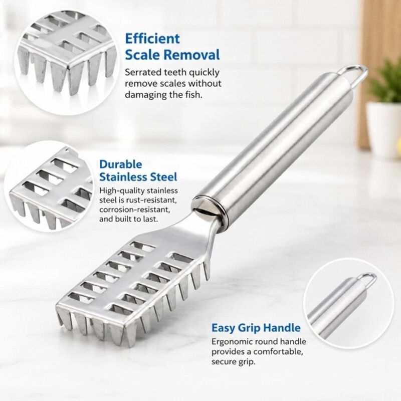Stainless Steel Fish Scaler Scraper Brush image number 1