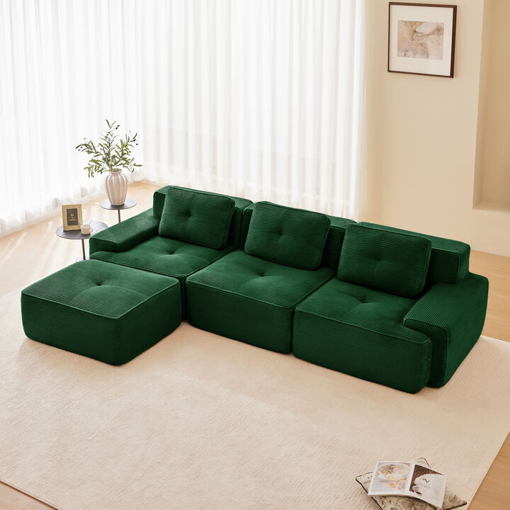 Jonvar 117" Modern L-Shaped Modular Sectional