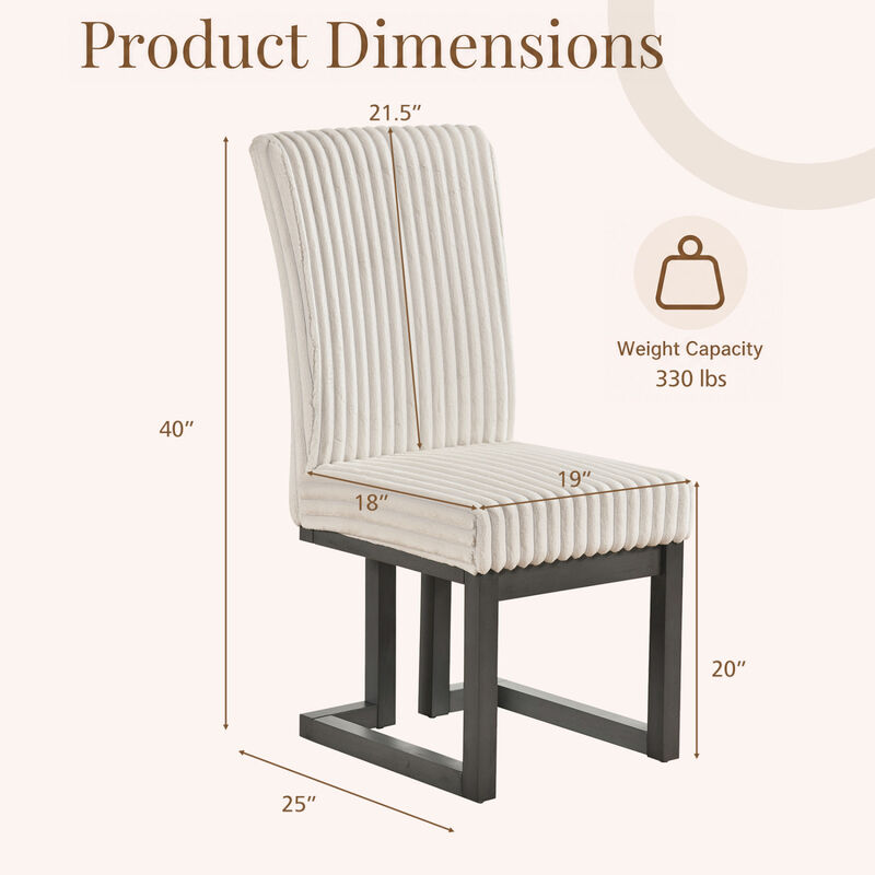 Set of 4 Padded Dining Chairs with Rubberwood Legs for Dining Room image number 2