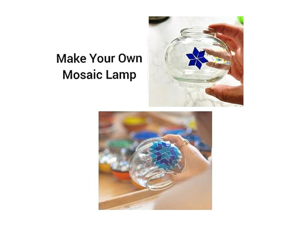 Turkish Mosaic Table Lamp For Living Room Bedroom Desk Blue