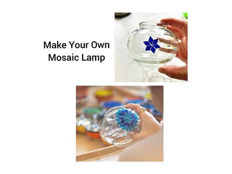 Turkish Mosaic Table Lamp For Living Room Bedroom Desk Blue image number 1