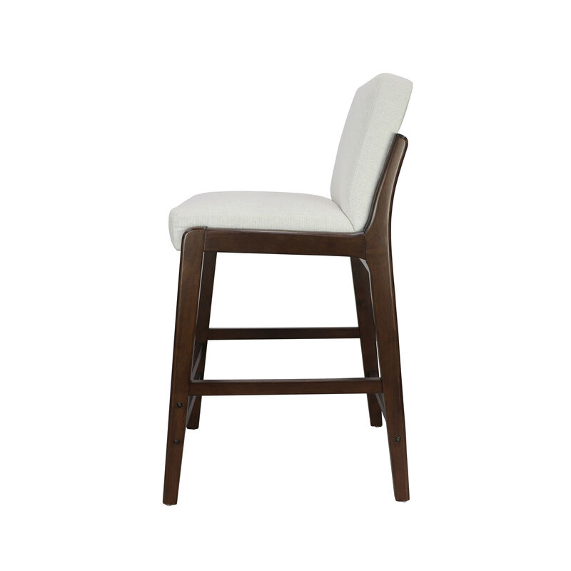 Christopher Knight Home Pietra Mid-Century Modern Rubberwood Upholstered Bar Stools (Set of 2) image number 4
