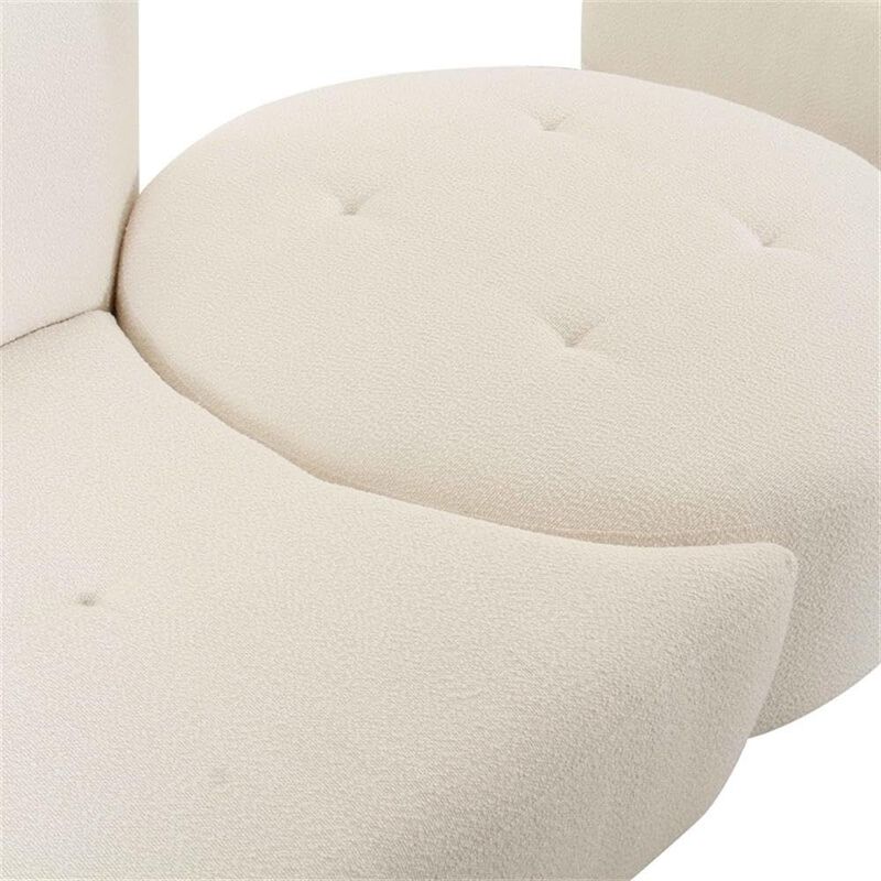 Fickle Cream Boucle 4-Piece Modular RAF Sectional image number 6