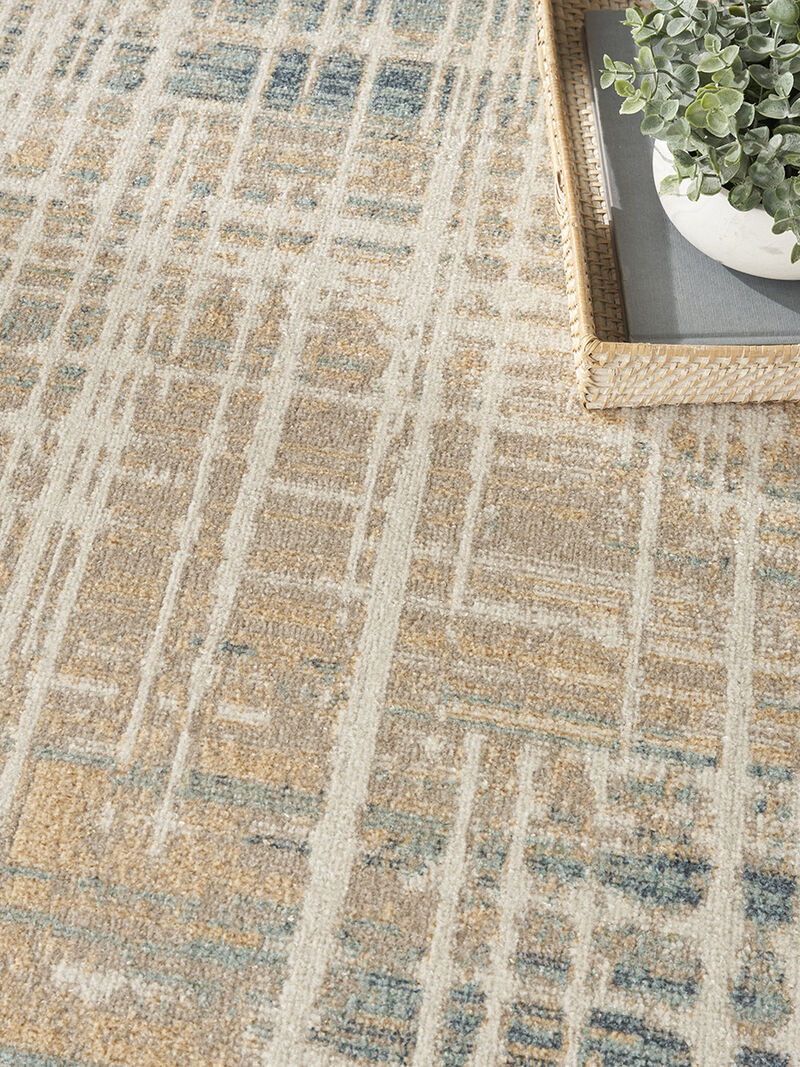 Washable Decor WSD07 Beige/Blue 5'3" x 7' Rug