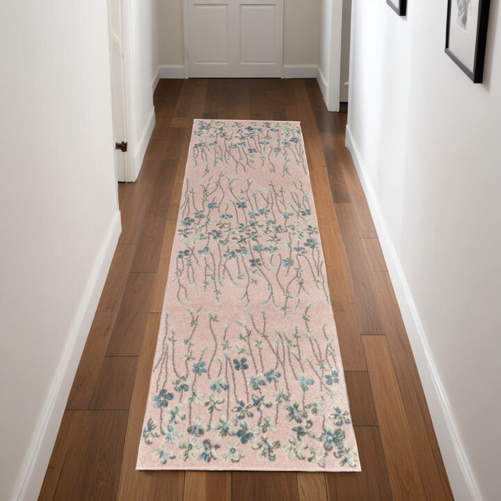 HomeRoots Floral Vines Runner Rug