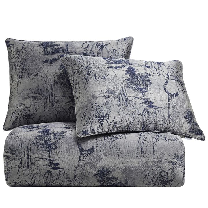 Pastoral Jacquard Silver King Comforter Set