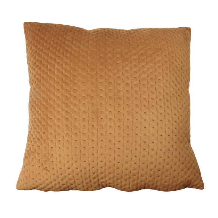 16" Orange Contemporary Textured Square Throw Pillow