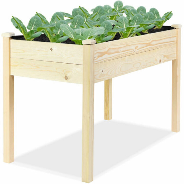 Wooden Raised Vegetable Garden Elevated Grow Vegetable Planter