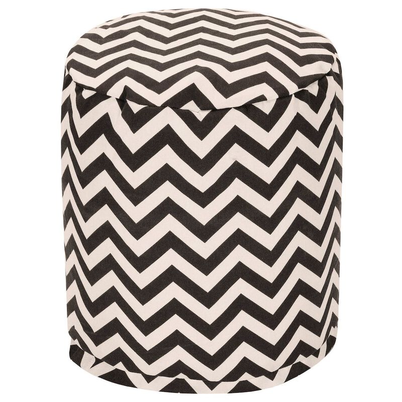 Majestic Home Goods Pouf Chevron Black