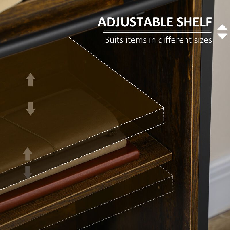 Rustic Brown Kitchen Storage: Farmhouse Buffet with Sliding Barn Door