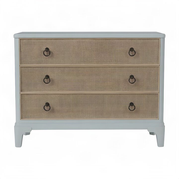 FurniFact Rubberwood and Mindi Veneer Hall Chest, Transitional Coastal