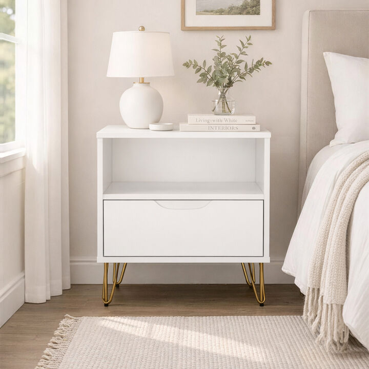 Avira White Nightstand