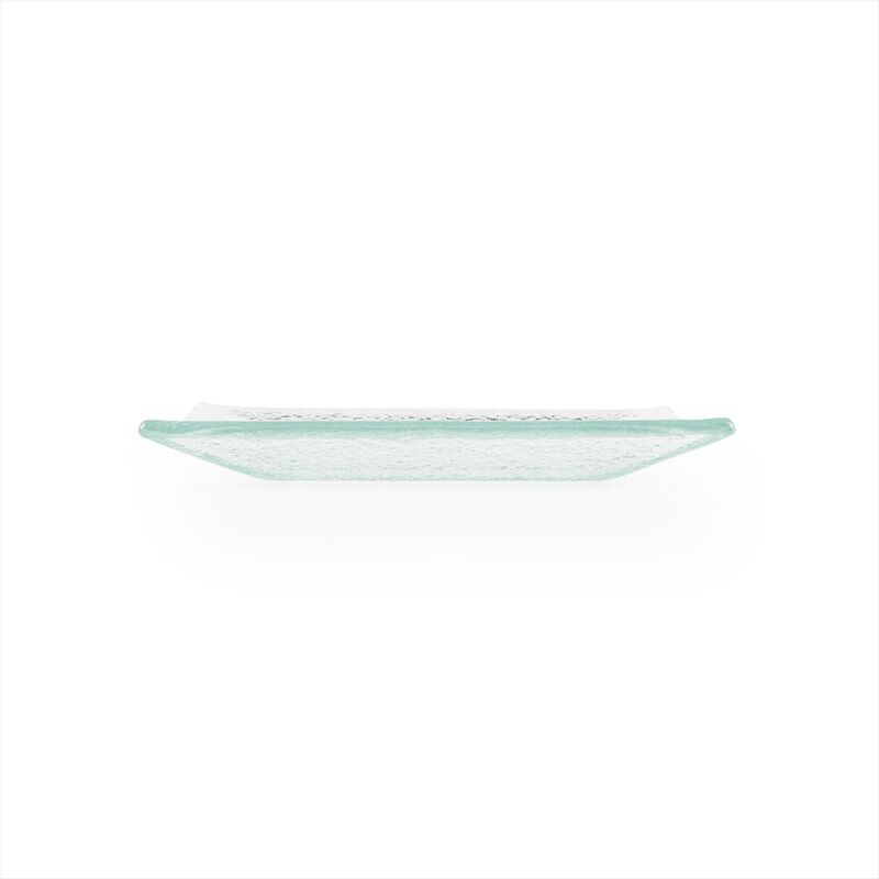 Glass Dinnerware 6.25" x 6" Square Clear Glass Plate (Set of 4)