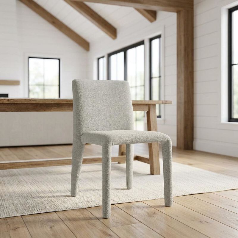 Fabric Upholstered Dining Chair with Cushioned Seat for Dining Room, Navy image number 3