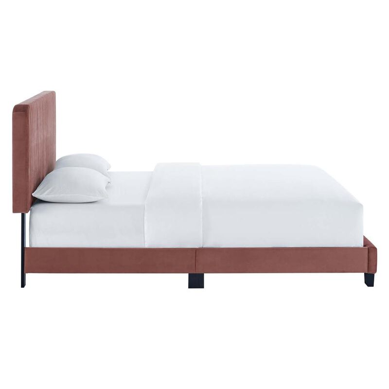 Celine Channel Tufted Performance Velvet Full Platform Bed image number 2