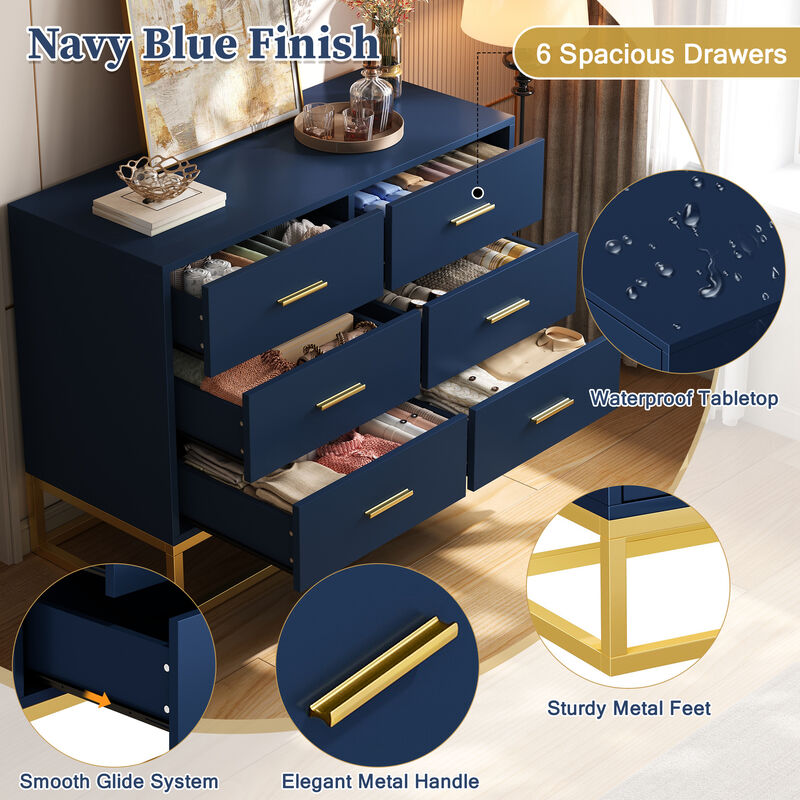 Gwumup Modern 6 Drawer Dresser image number 3