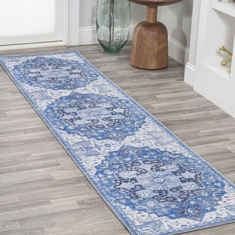 Maris Ornate Medallion Machine-Washable Area Rug