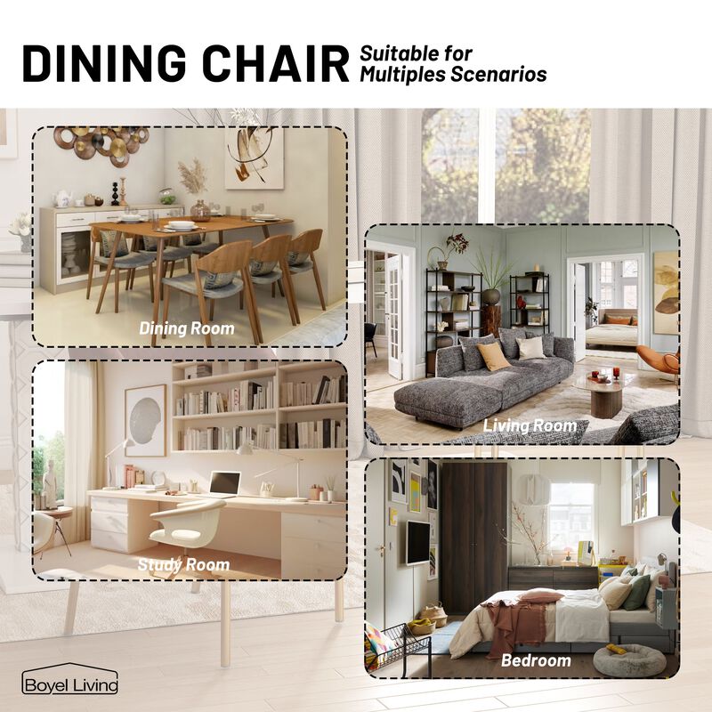 PU Dining Side Chair with Metal Legs,  for Dining Room, Bedroom, Living Room, Study Room, Office Area (Set of 2) image number 8