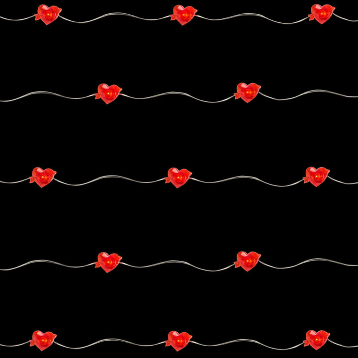 20-Count Valentine's Day Heart and Arrow LED Fairy Lights  6.25ft  Copper Wire