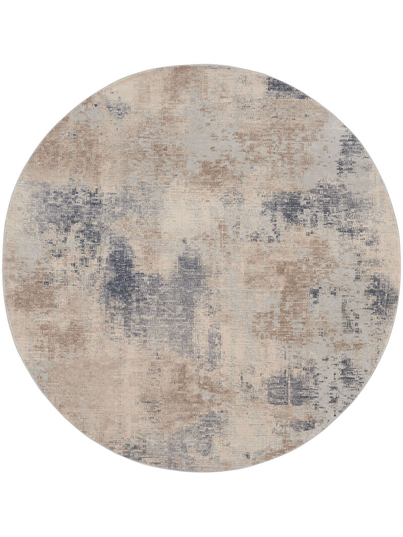 Rustic Textures RUS02 Beige/Gray 5'3" x Round Rug