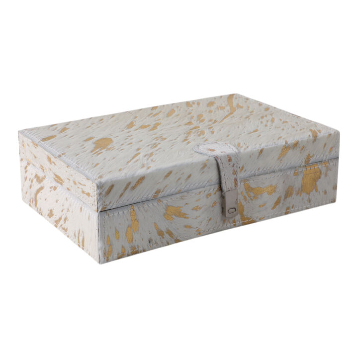 Hair On Hide Speckled Box, Tan