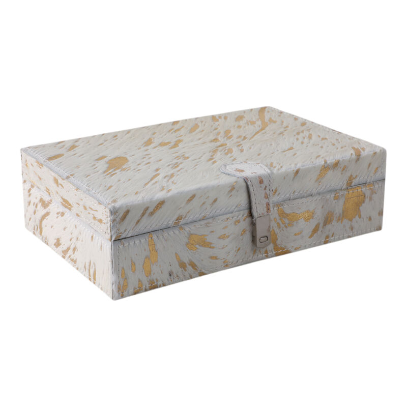 Hair On Hide Speckled Box, Tan image number 0