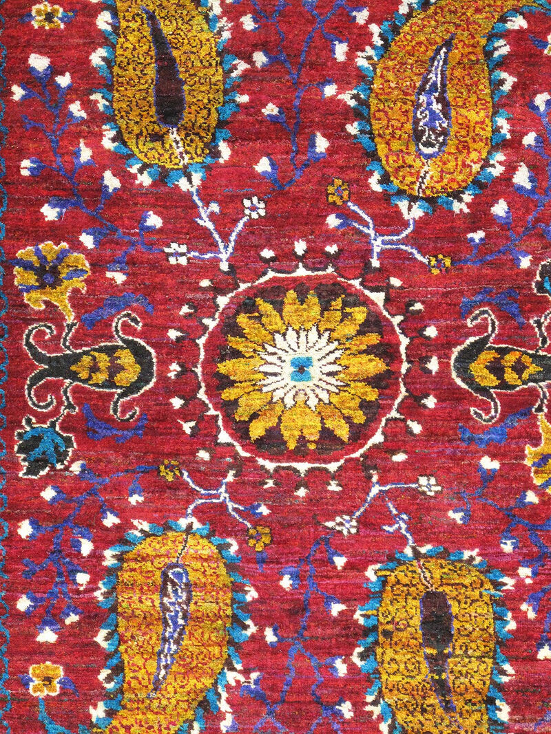 Pasargad Home Azerbaijan Hand-Knotted Sari Silk Area Rug image number 1