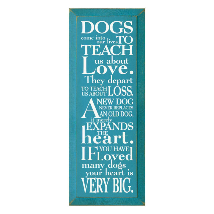 Pet Lover Wood Sign Dogs Teach Us About Love Inspirational Wall Hanging
