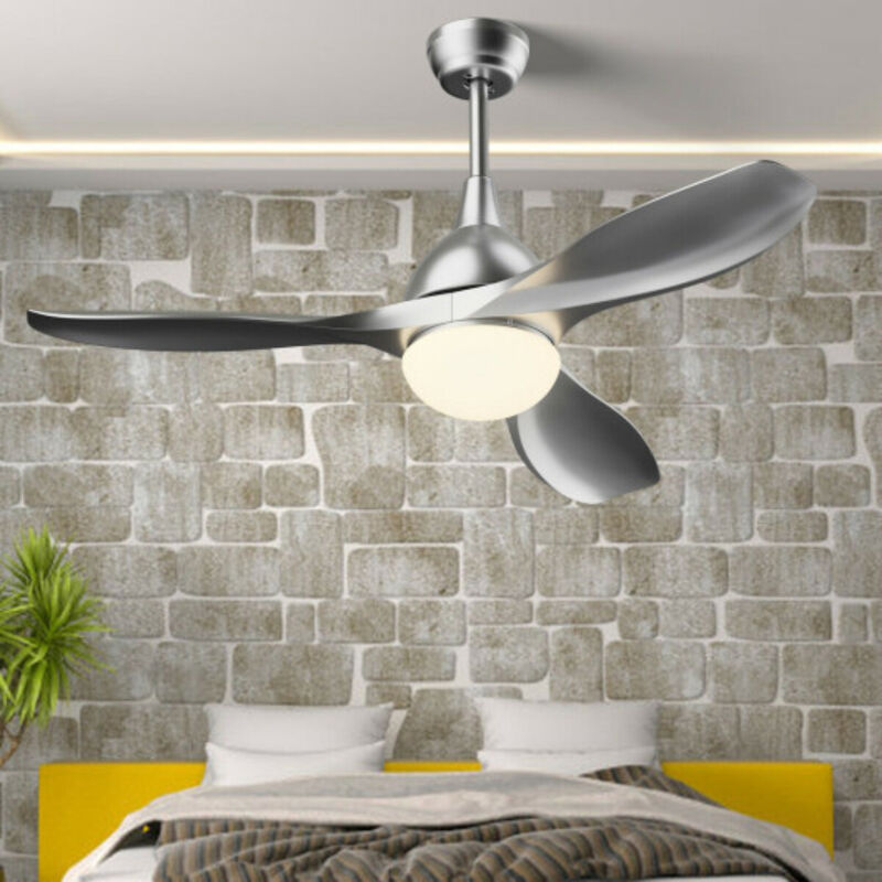 Modern 48" Ceiling Fan with Dimmable LED Light and Remote Control Reversible Blades