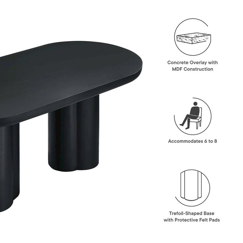 Caspian 72" Oval Concrete Dining Table image number 1