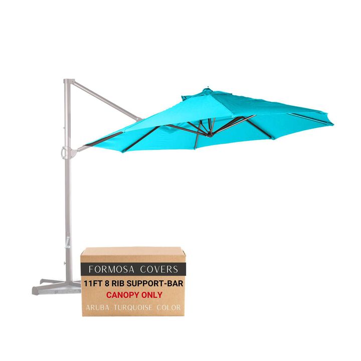 11 ft Cantilever Umbrella Replacement Canopy Supported Bar 8 Ribs