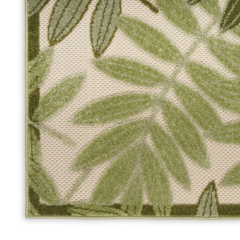HomeRoots 5' X 8' Ivory And Green Palm Leaf Indoor Outdoor Area Rug image number 2