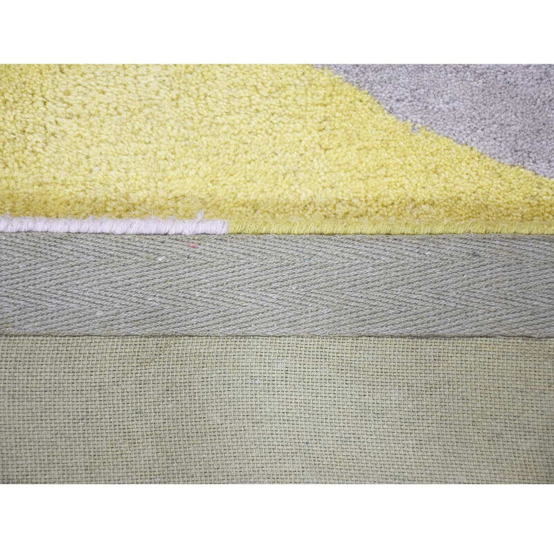 RUGSOTIC CARPETS HAND TUFTED WOOL ECO-FRIENDLY AREA RUGS  - 5'x7'6'', Rectangle Shape, Multicolor, Contemporary Modern Design, High Pile Handmade Area Rugs for Living Room, Bed Room (K03130)