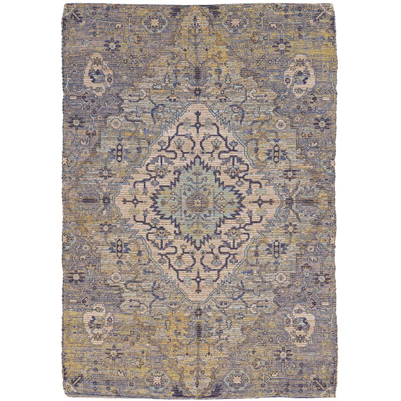 Morris 2232 Blue/Yellow Gramercy Area Rug, Size - 27 x 45