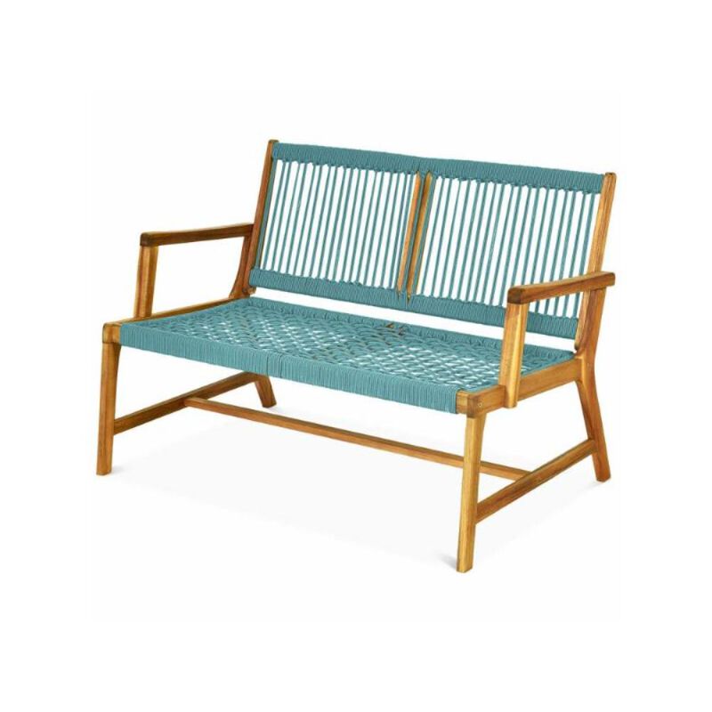 Hivvago 2-Person Acacia Wood Yard Bench for Balcony and Patio
