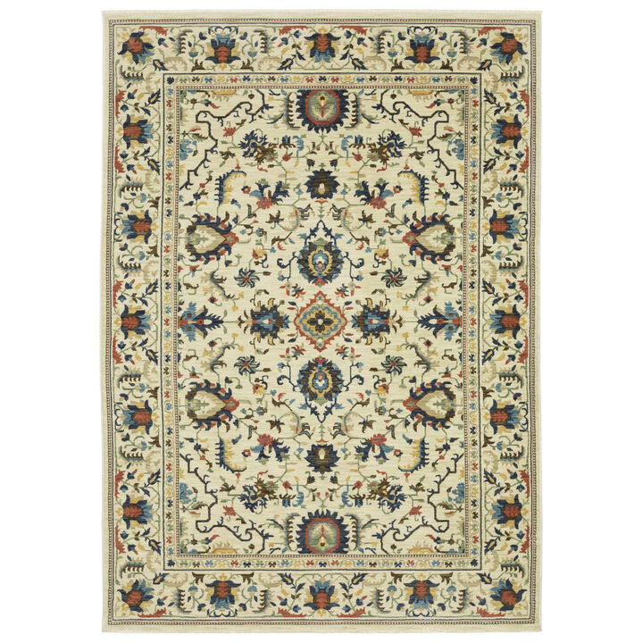HomeRoots Oriental Area Rug With Fringe