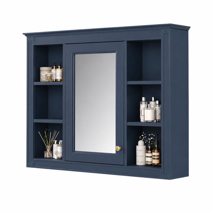 ELEMENT ACE 35 Inch Wall Mounted Medicine Cabinet with Mirror, Modern Bathroom Storage Cabinet with Adjustable Shelves, Towel Rod and Ample Storage Space