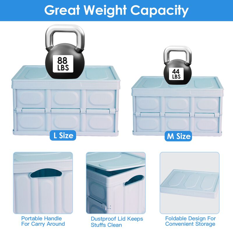 2Pcs 30L Collapsible Storage Bins