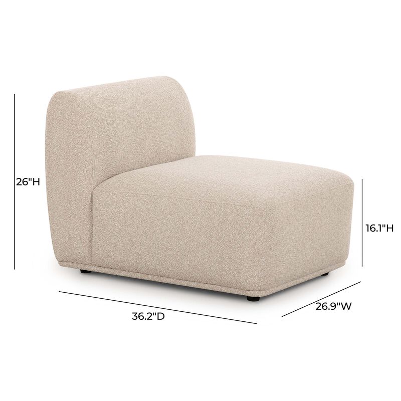 Sylvie Cream Boucle Armless 1-Seater image number 4