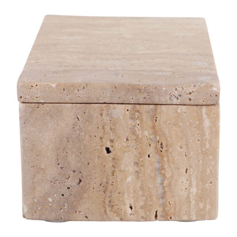 6" Travertine Box, Tan image number 4