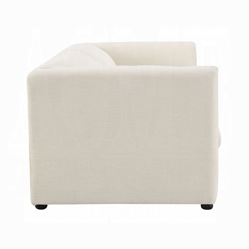 Kami Loveseat, Slim Pillow Armrests, Modern Ivory Linen, 76 Inch image number 3