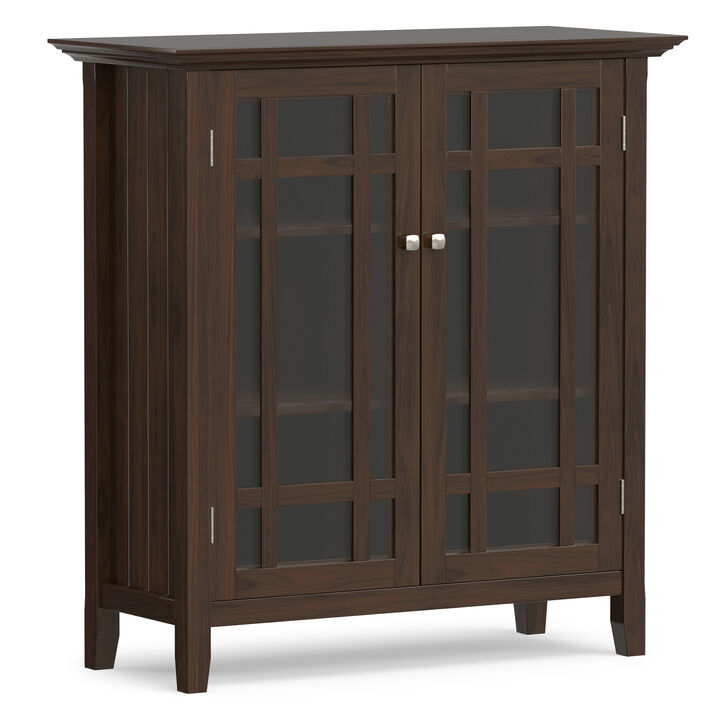 Bedford SOLID WOOD 39 inch Wide Transitional Medium Storage Cabinet in Dark Tobacco Brown