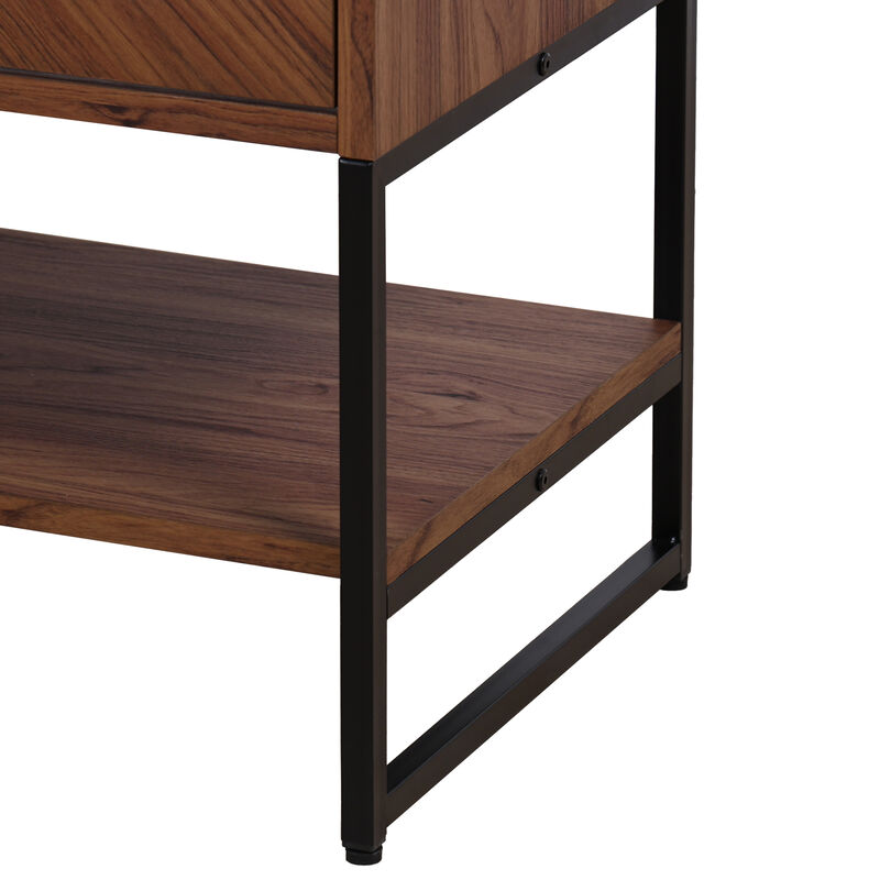 Juhl 20 in. W x 18 in. D x 33 in. H Chevron-Front Modern Minimalist 2-Shelf Bath Vanity Cabinet Only (Sink Basin Not Included)