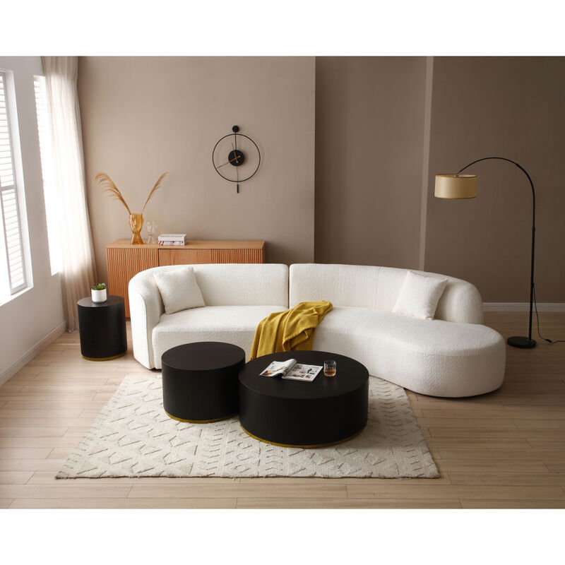 Streamdale Round Coffee Table Side Table For Living Room Fully Assembled