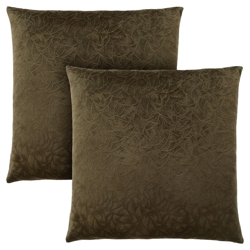 Monarch Specialties I 9263 Pillows, Set Of 2, 18 X 18 Square, Insert Included, Decorative Throw, Accent, Sofa, Couch, Bedroom, Polyester, Hypoallergenic, Green, Modern